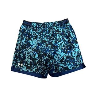 Under Armour Blue Camo Shorts Linerless 5.5" Inseam Men's L